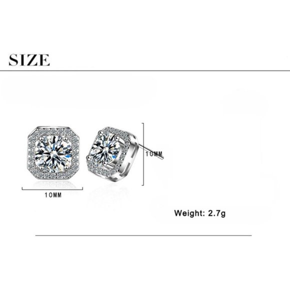 NEW 925 Silver Crystal Stud Earrings - Picture 5 of 8